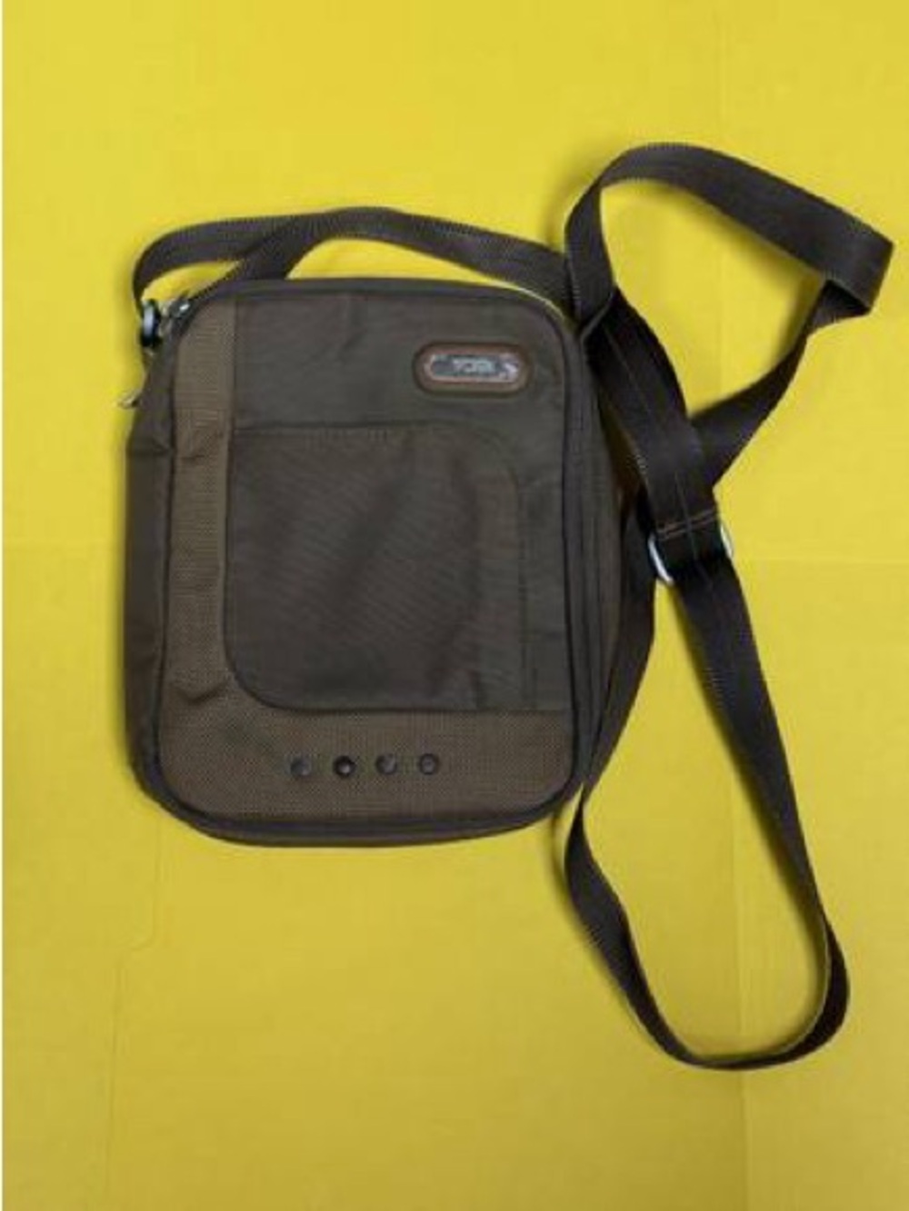 Vintage TUMI Pocket Bag with Adjustable Shoulder Strap (Sand/Orange)
